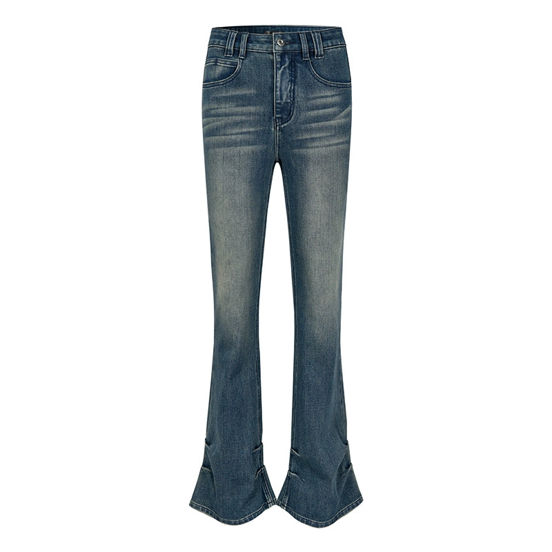 DUSKLIT Chenji blue, high-waisted pinch-pleated jeans