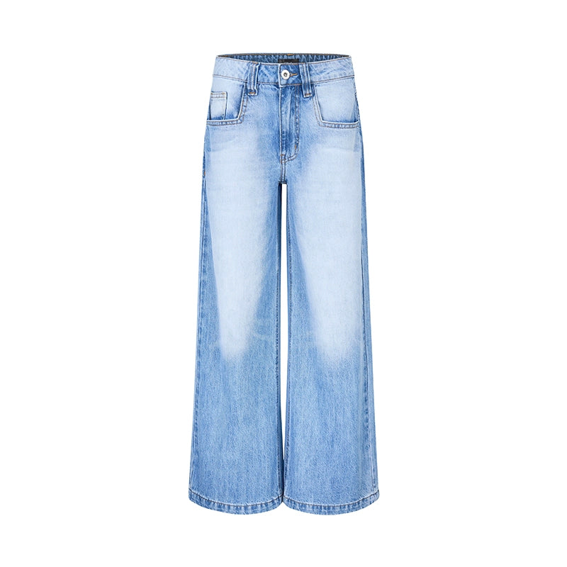 DUSKLIT blue, low-rise wide-leg jeans